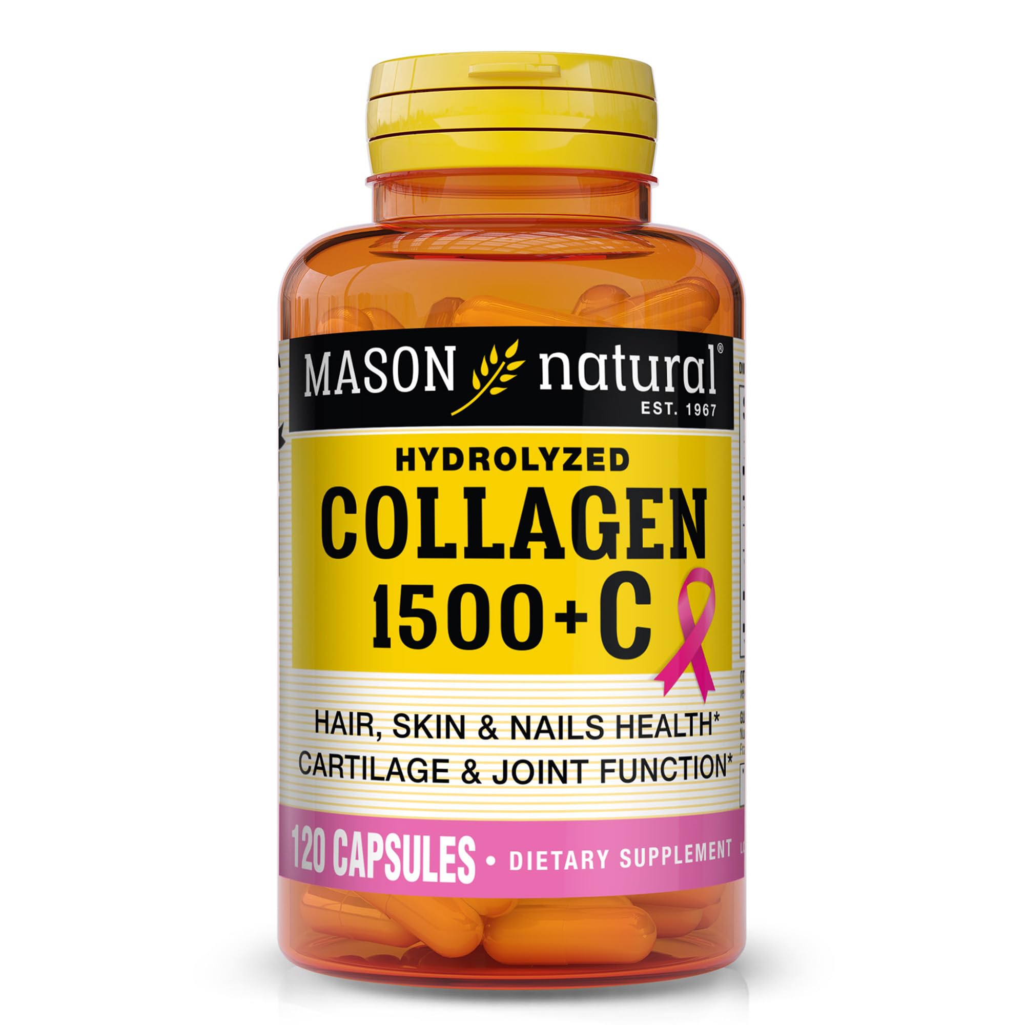 MASON NATURAL frasco de colágeno 1500 mg para cabello y uñas
