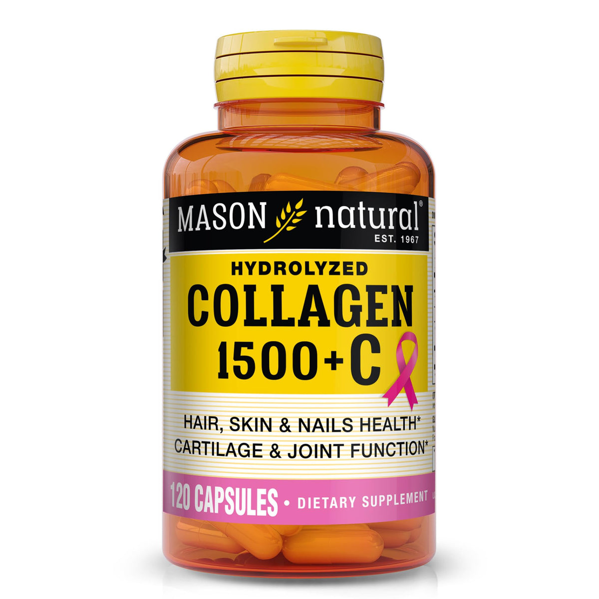 MASON NATURAL frasco de colágeno 1500 mg para cabello y uñas