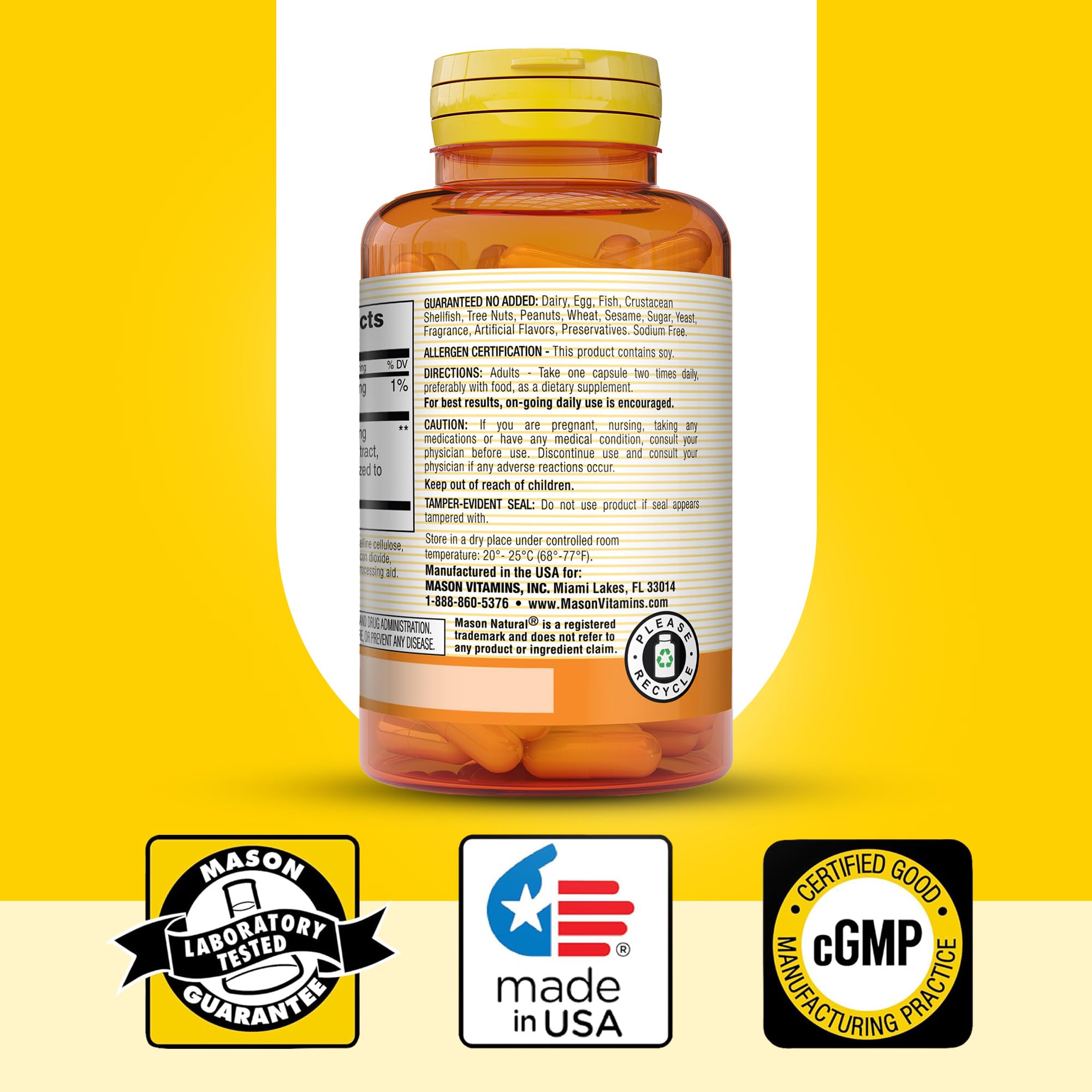 Mason Natural empaque seguro para consumo diario.