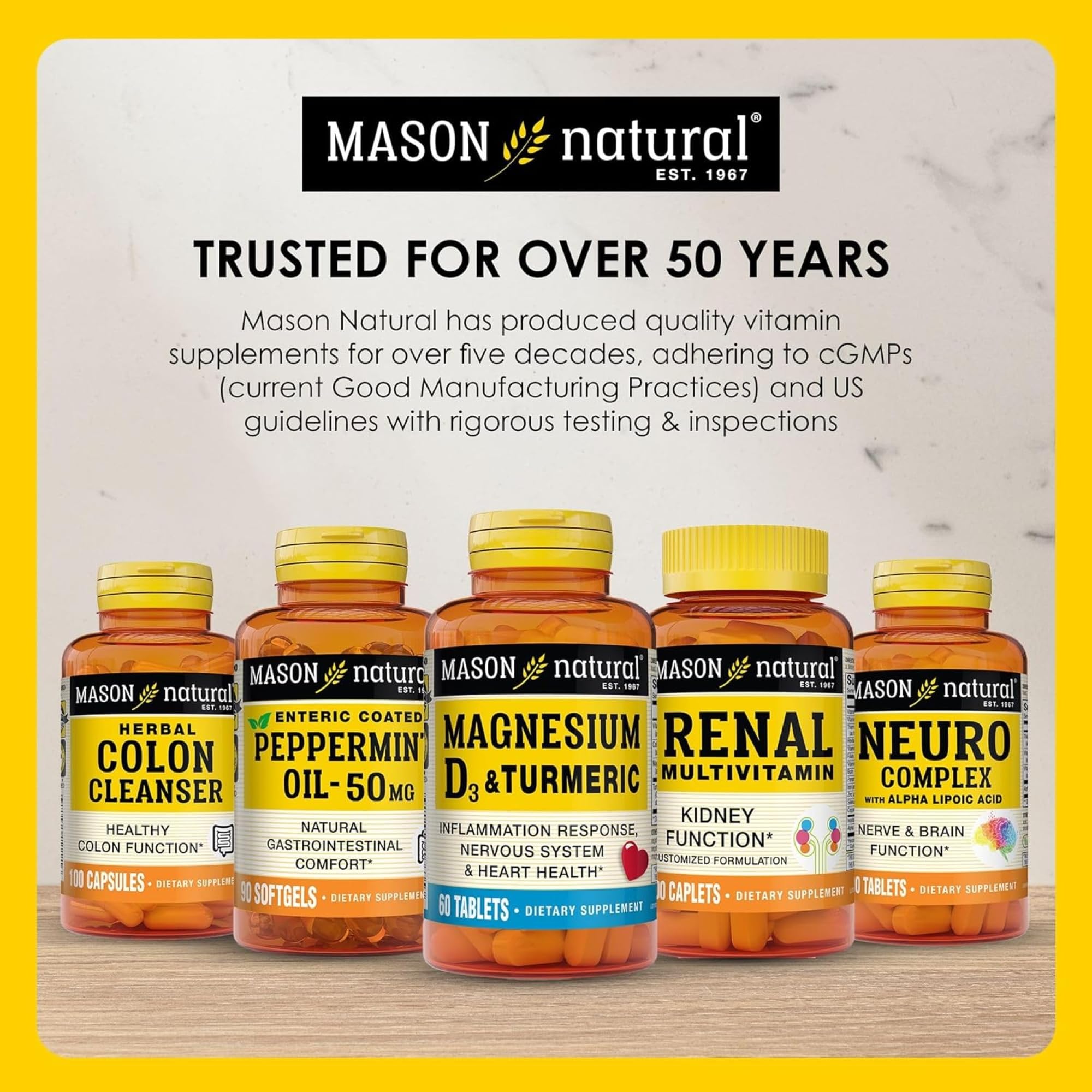 Embalaje seguro de Mason Natural con cierre a prueba para 100 días