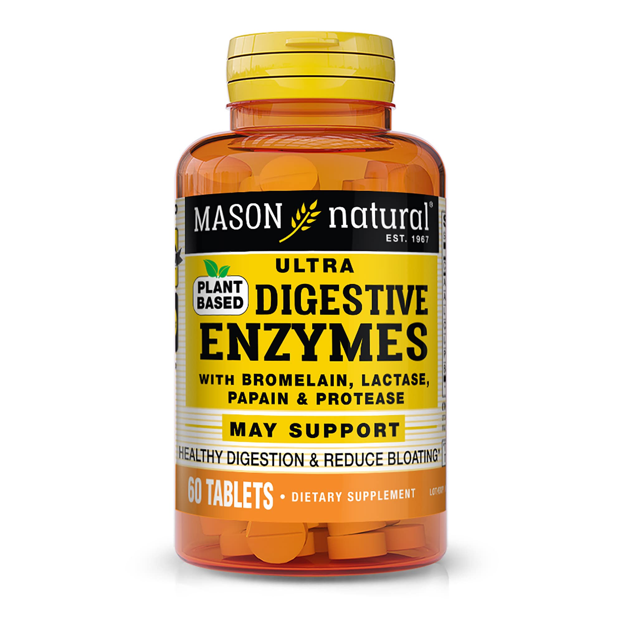 Mason Natural enzimas digestivas Ultra con bromelina y proteasa para una digestión suave.