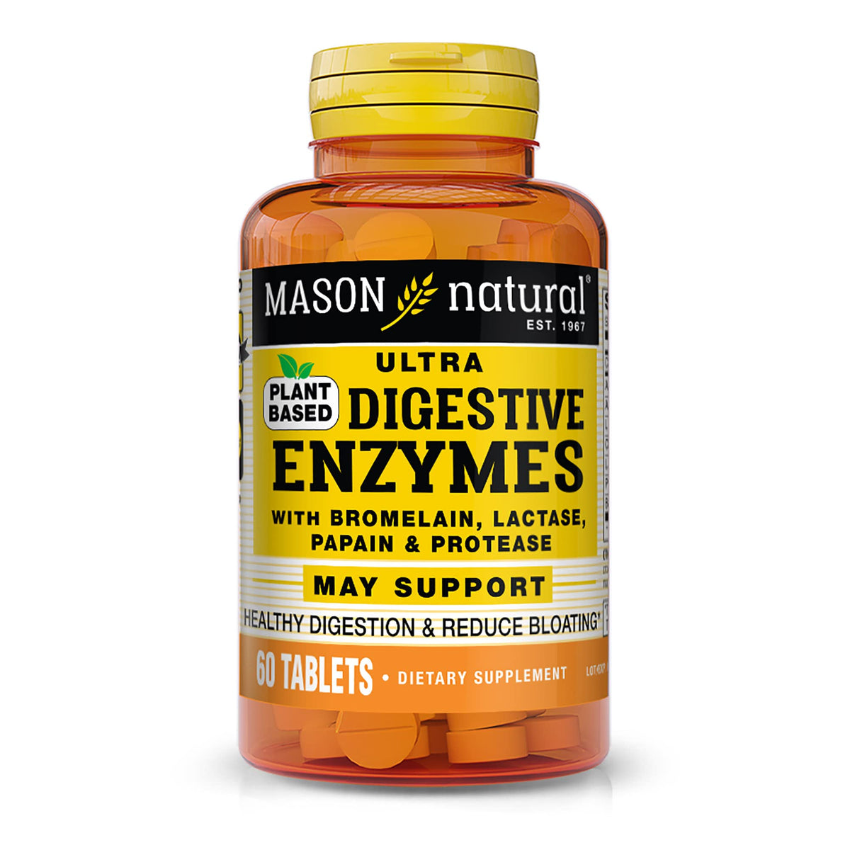 Mason Natural enzimas digestivas Ultra con bromelina y proteasa para una digestión suave.