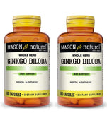 MASON NATURAL ginkgo biloba 500 mg cápsulas, bote 1, apoyo a la claridad mental