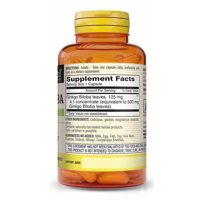 MASON NATURAL ginkgo biloba 500 mg, detalle de la caja para consumidores atentos