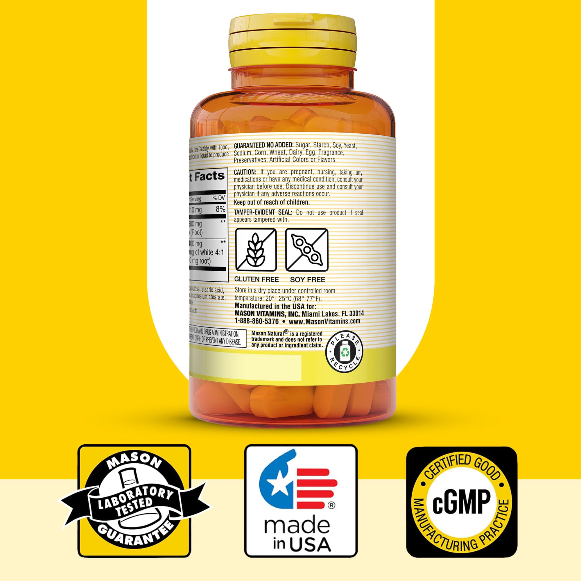 Cierre de seguridad en frasco Mason Natural Ginseng Coreano
