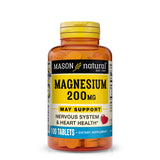 Mason Natural magnesio 200 mg tableta, apoyo a la función muscular.