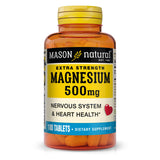 Mason Natural magnesio 500 mg tableta diaria, apoyo potencial al funcionamiento muscular.