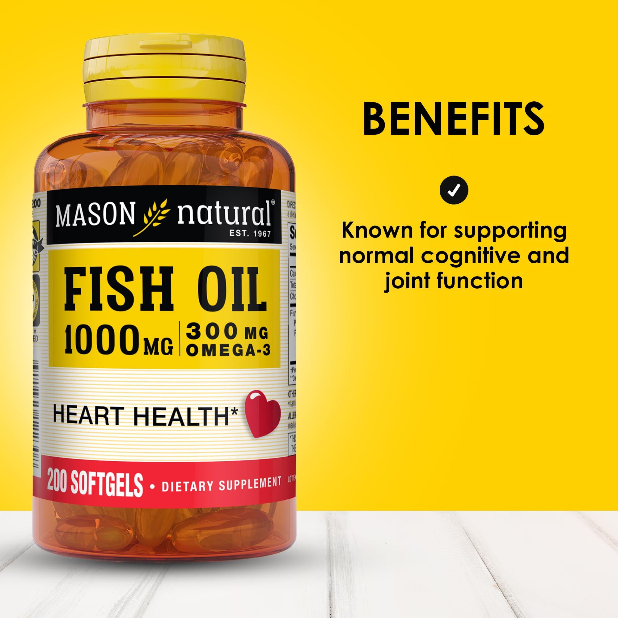 Mason Natural Omega-3 dosis diaria: cápsula suave fácil de tragar con comida