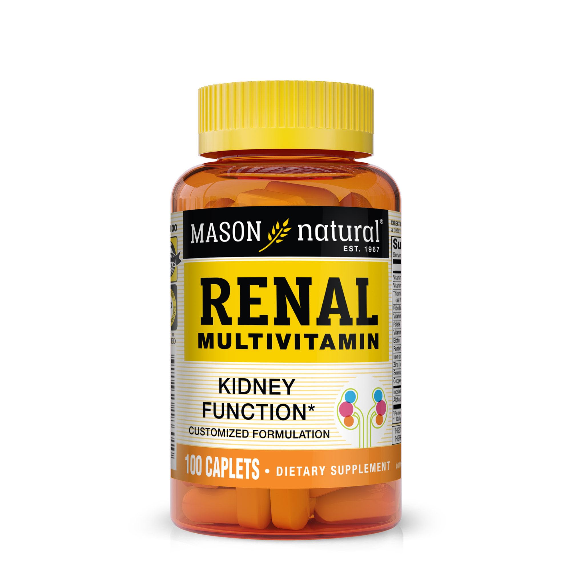 Mason Natural Renal Multivitamin: botella para uso diario y apoyo renal