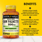 Botella Mason Natural Saw Palmetto 500 mg para uso diario