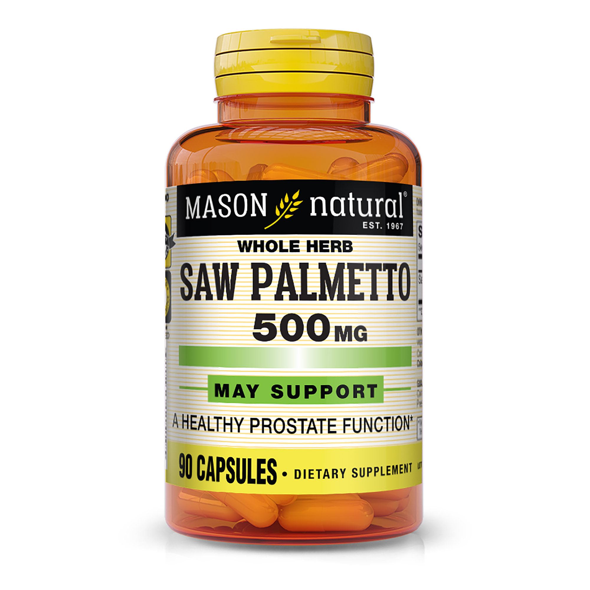 Mason Natural Saw Palmetto 500 mg: cápsulas para apoyar la salud prostática
