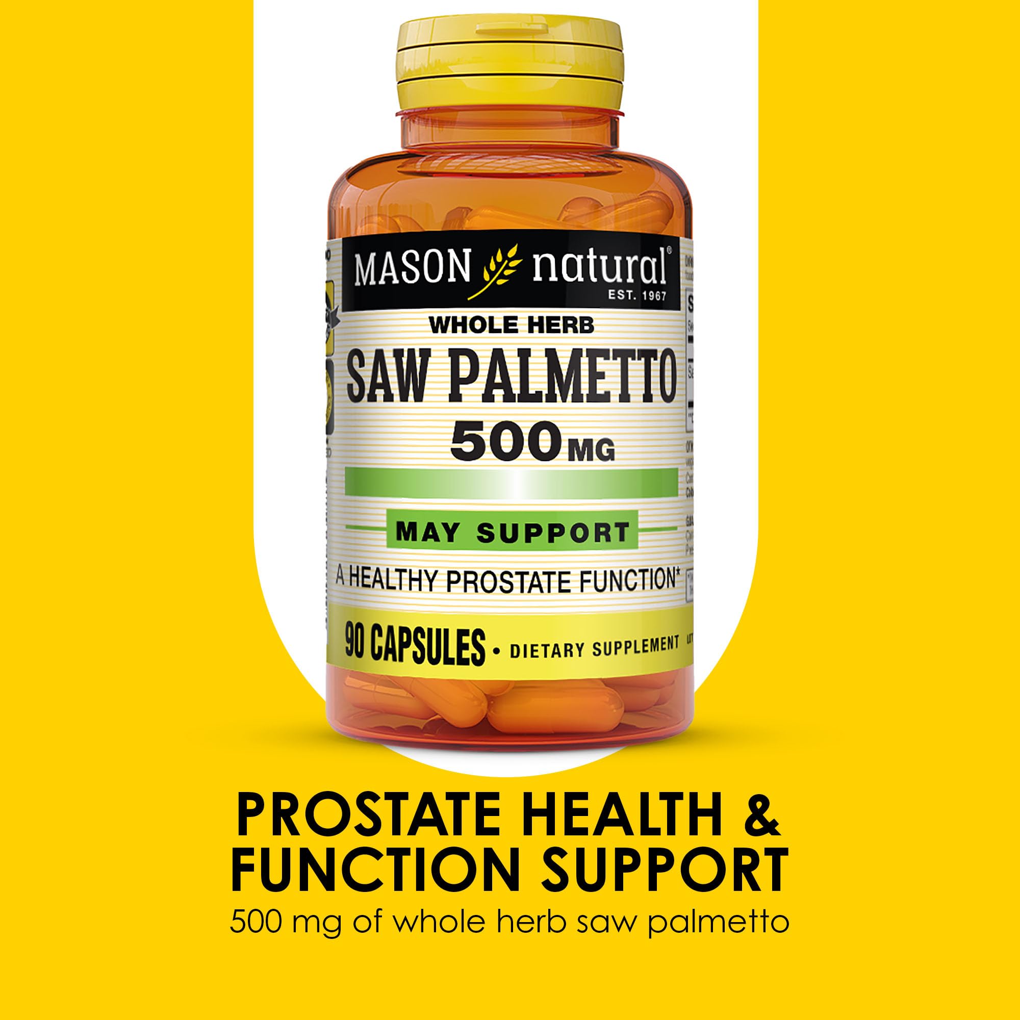 Detalle de cápsula Mason Natural Saw Palmetto para la toma diaria