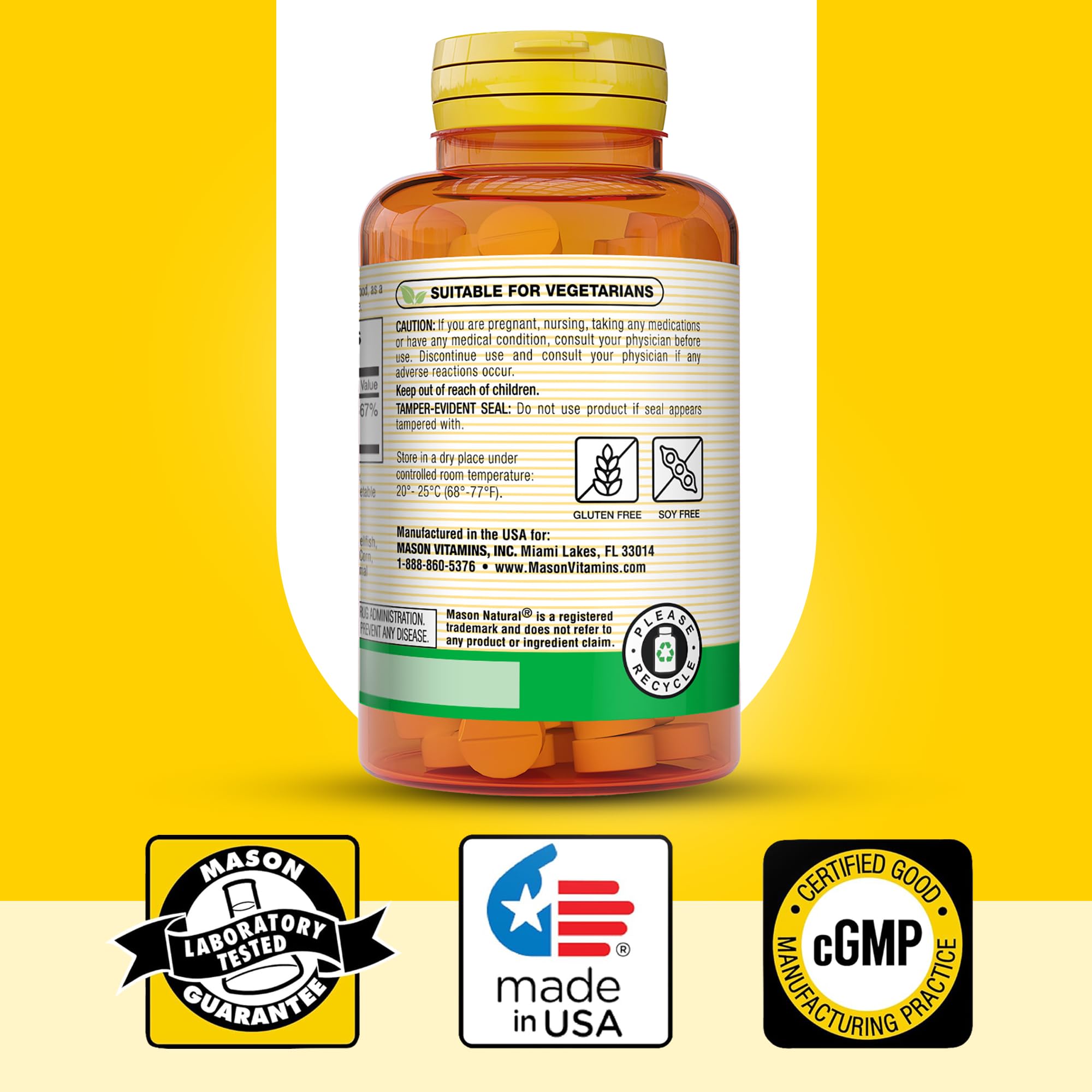 Mason Natural Vitamina B12 sin colorantes para consumo consciente.