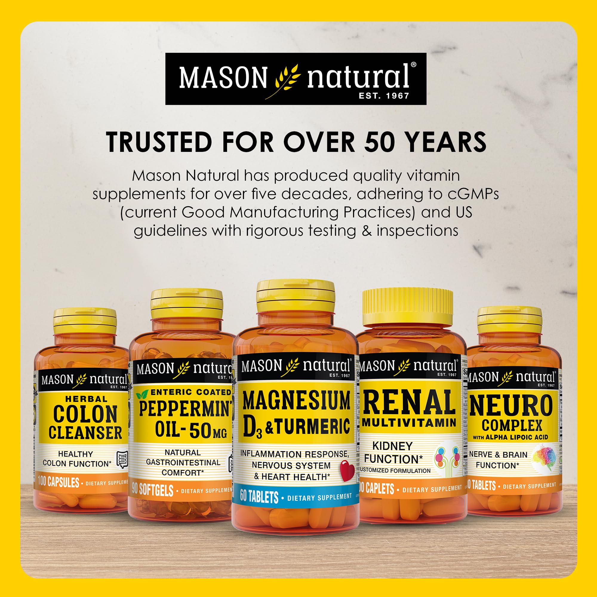 Mason Natural tabletas B12 para soporte nervioso diario.