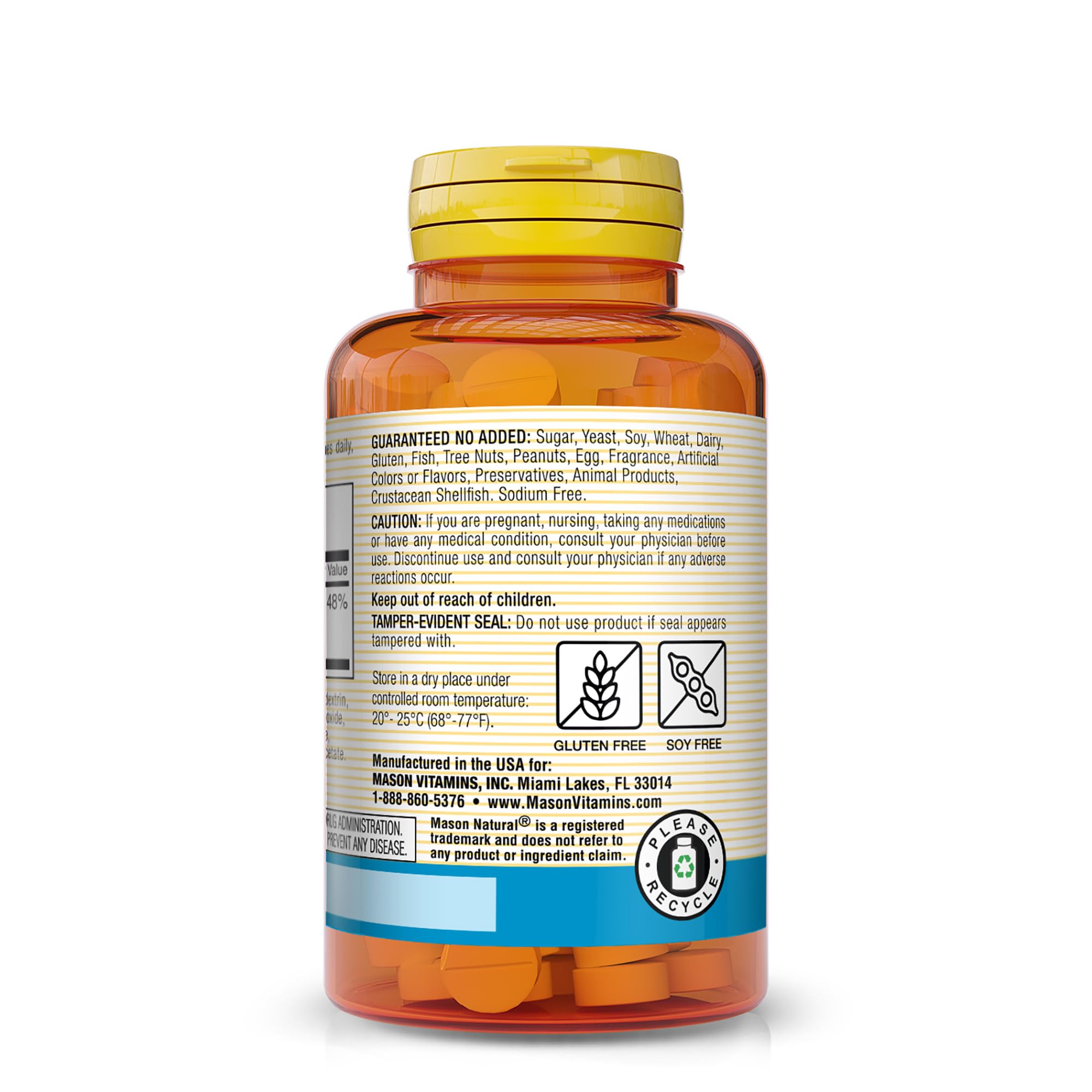 Mason Natural magnesio 200 mg, mejora la transmisión de señales nerviosas.