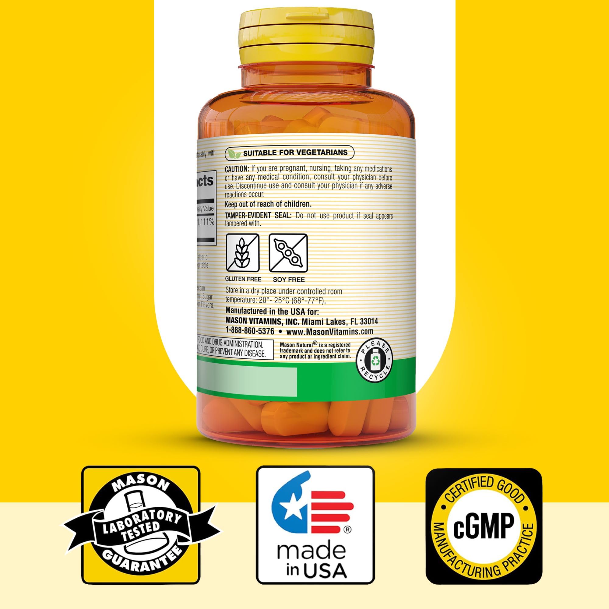 Mason Natural Vitamina C 1000 mg, vaso de agua para tomar.
