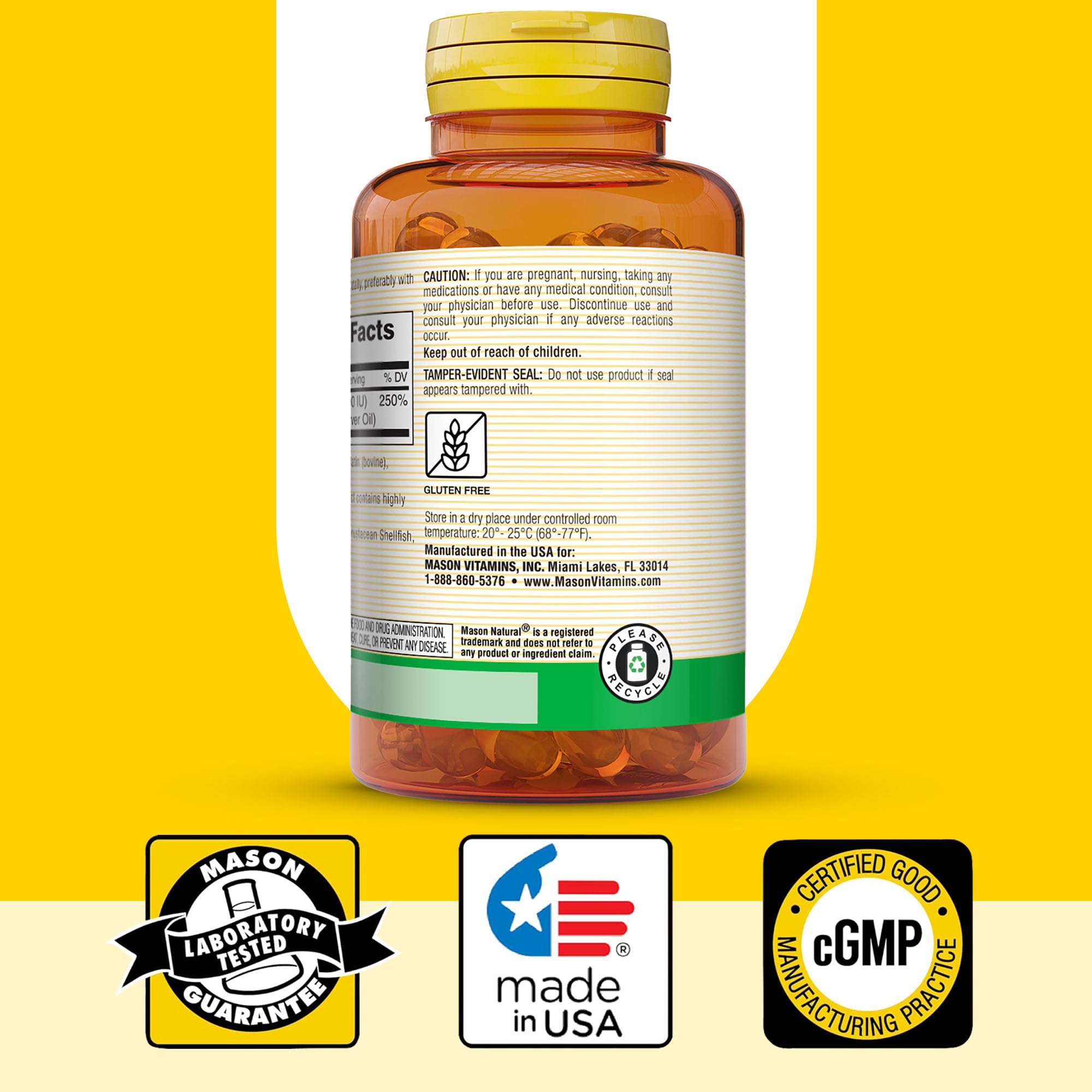 Lista de ingredientes y control de calidad de Mason Natural D3