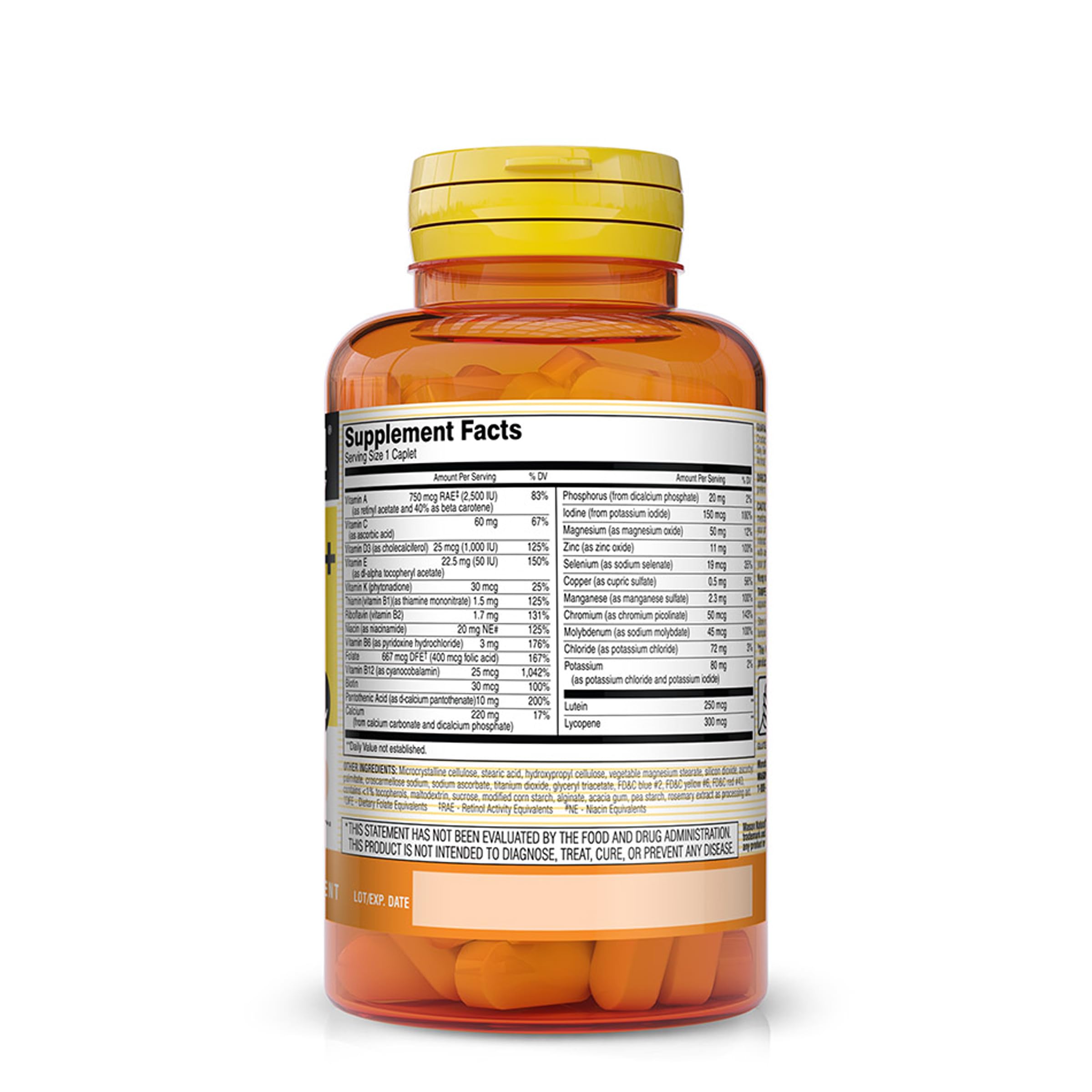 Mason Natural Vitrum50 dorso: información clara de vitaminas y minerales