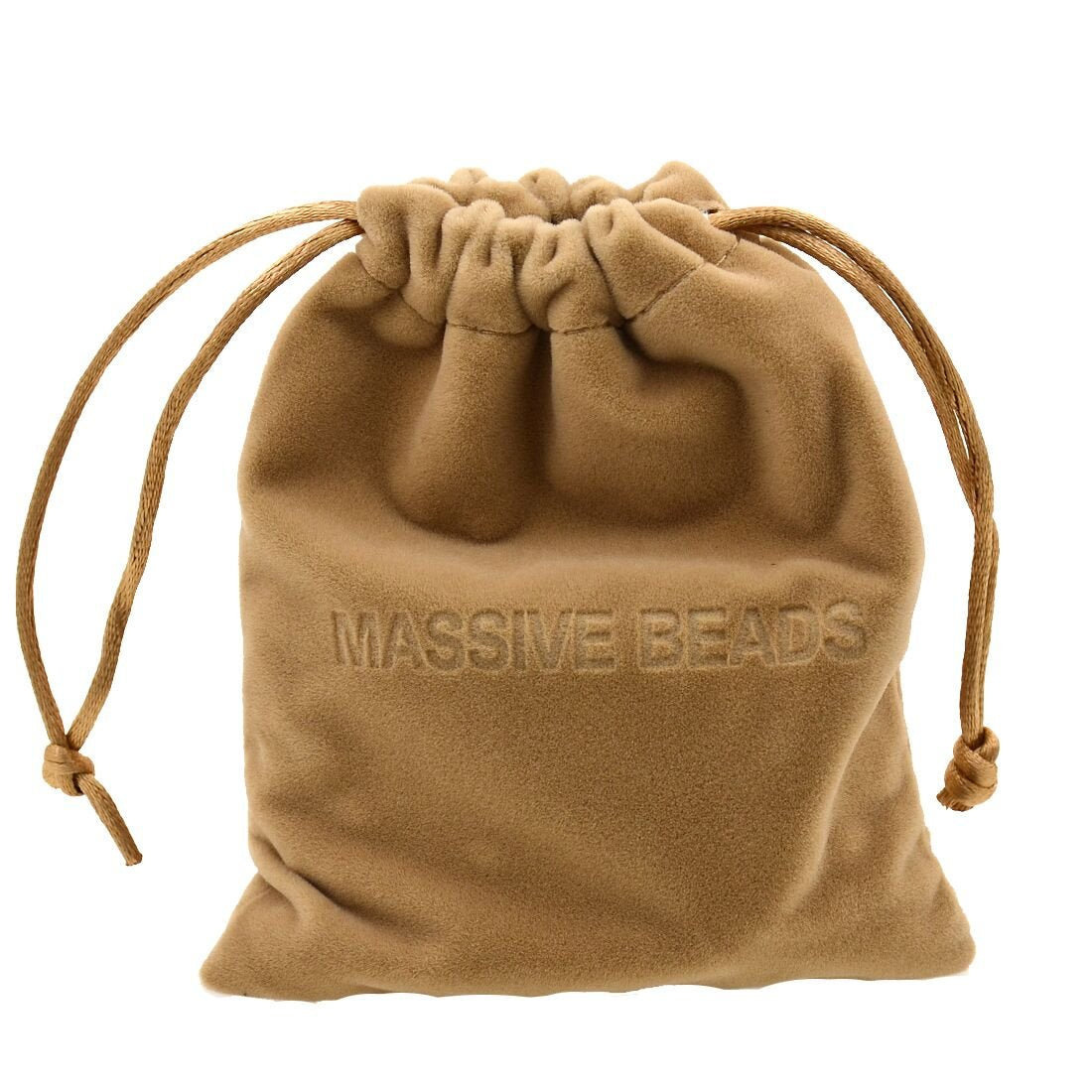 Empaque de terciopelo gris MASSIVE BEADS, ideal para regalo
