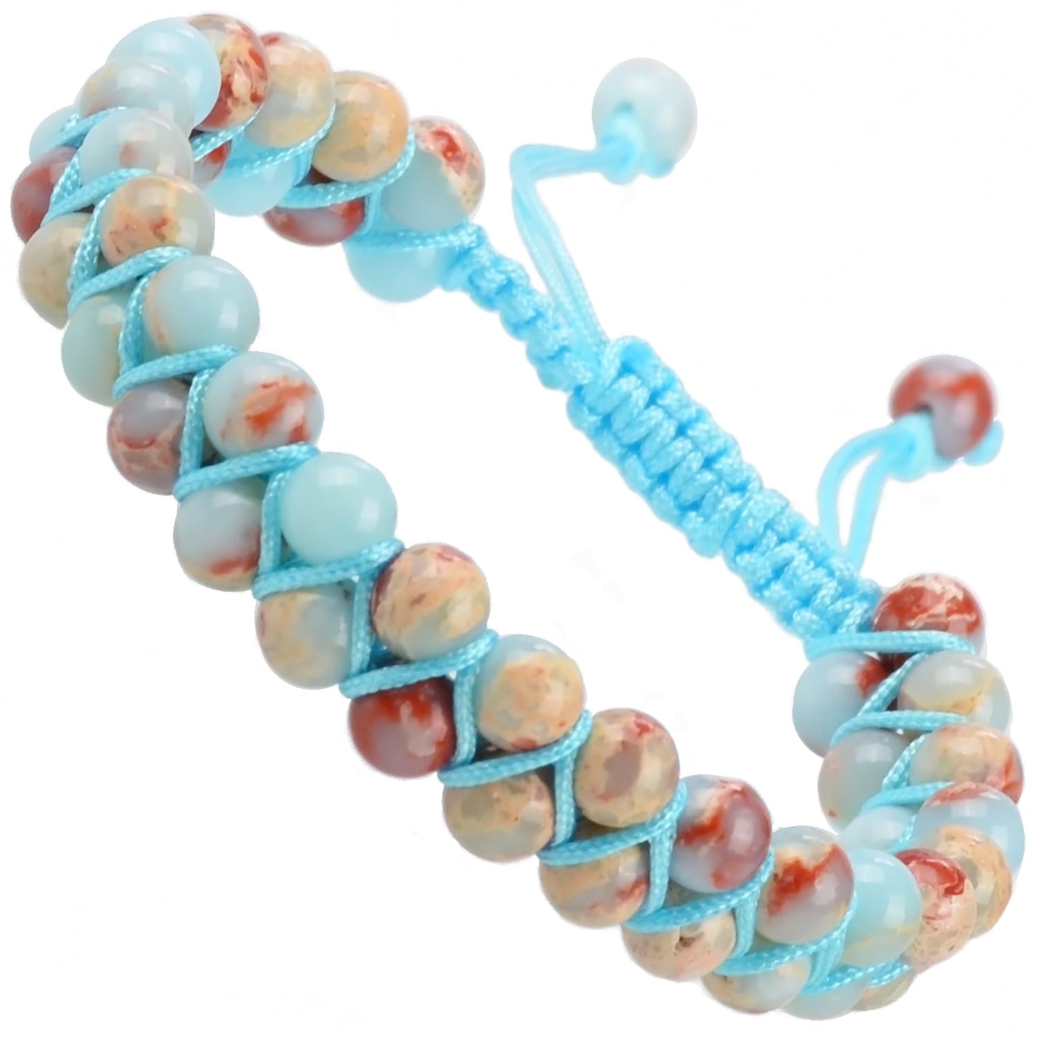 Pulsera MASSIVE BEADS con doble capa en jaspe imperial para estilo y equilibrio