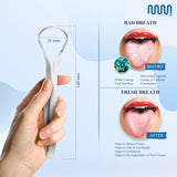 Raspador de lengua con diseño ergonómico para uso cómodo diario.