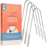 MasterMedi limpiador de lengua, juego de 4 piezas, higiene bucal para toda la familia