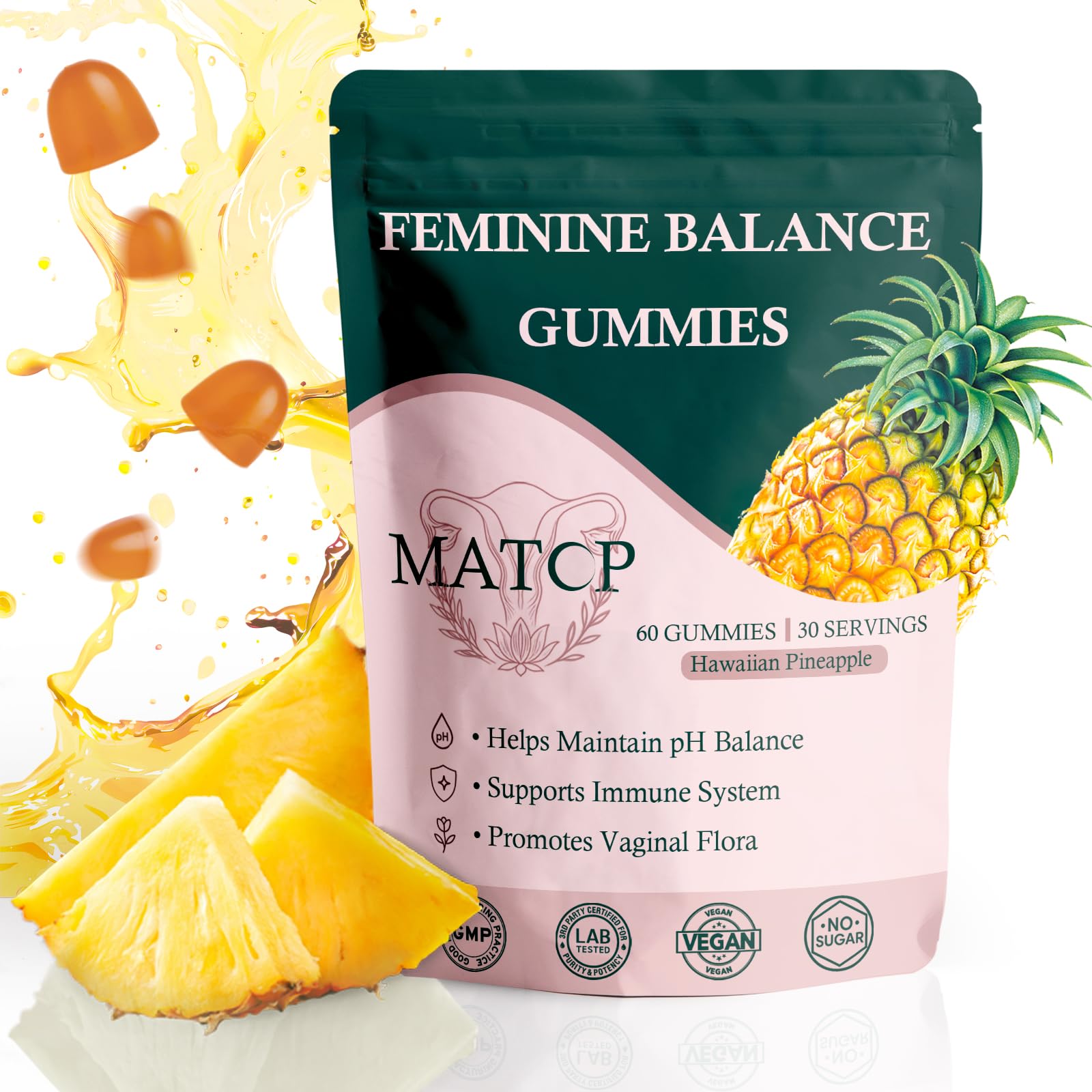 MATOP Balance gominolas en botella para apoyar la rutina diaria.