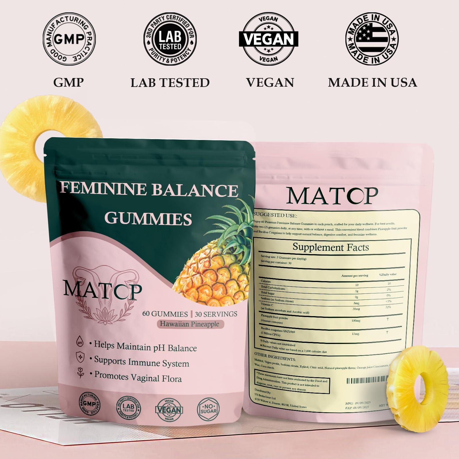 MATOP Balance gominolas textura suave para tomar fácilmente.