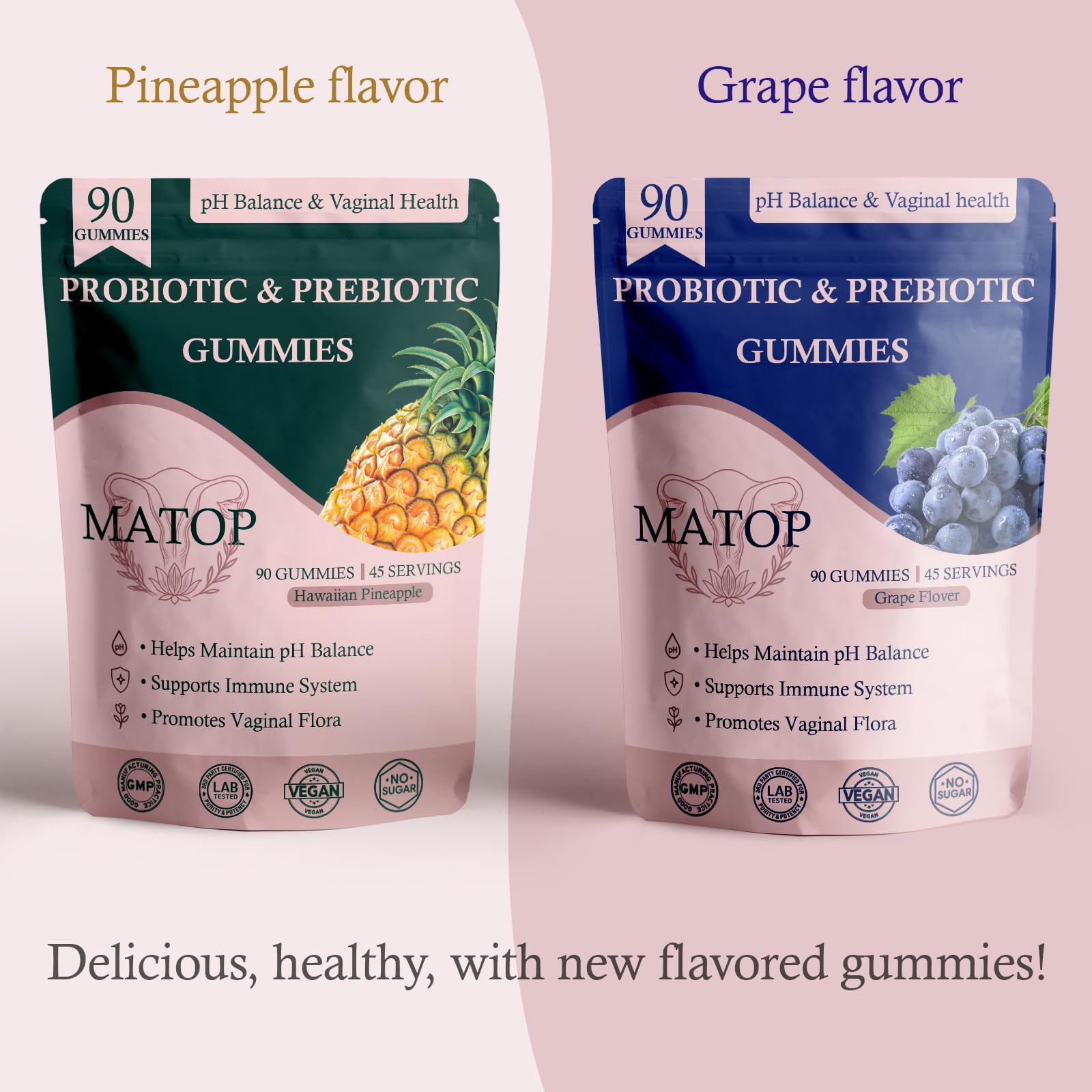 MATOP gomitas sin azúcar con sabor tropical y conveniencia diaria.