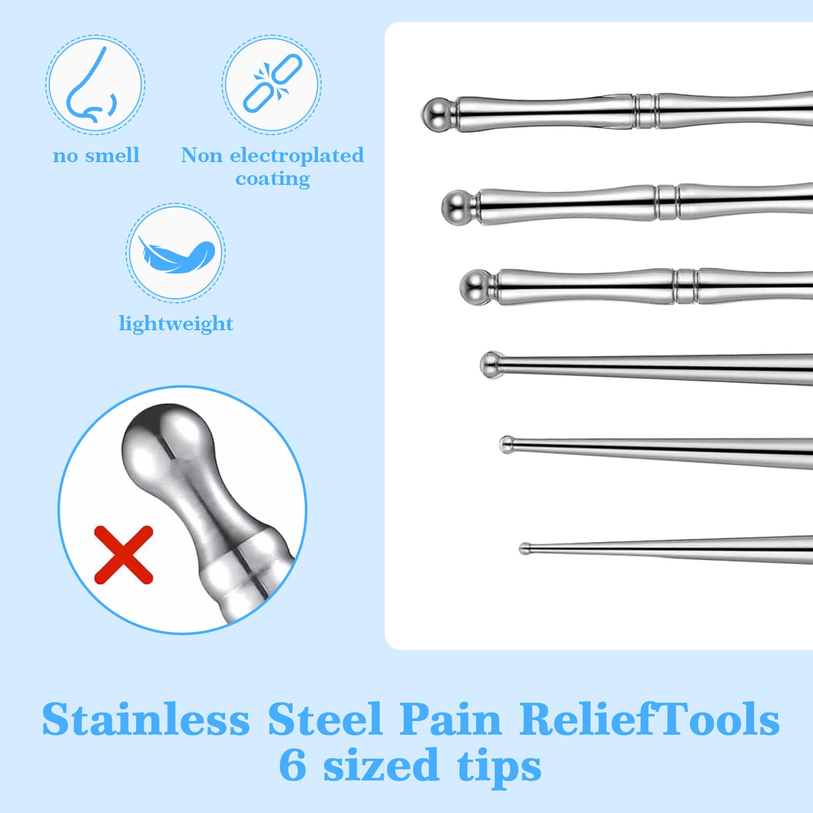 Matwsec herramientas de reflexología facial con doble cabeza para masajes relajantes y revitalizantes.