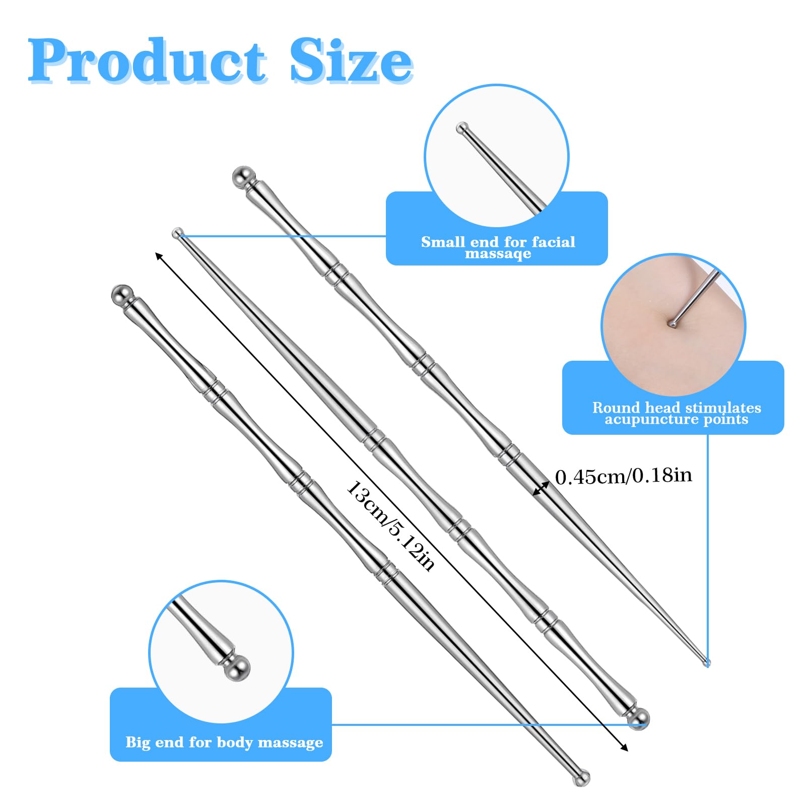 Matwsec pluma de acupresión con doble cabeza para aliviar tensiones musculares sin agujas.