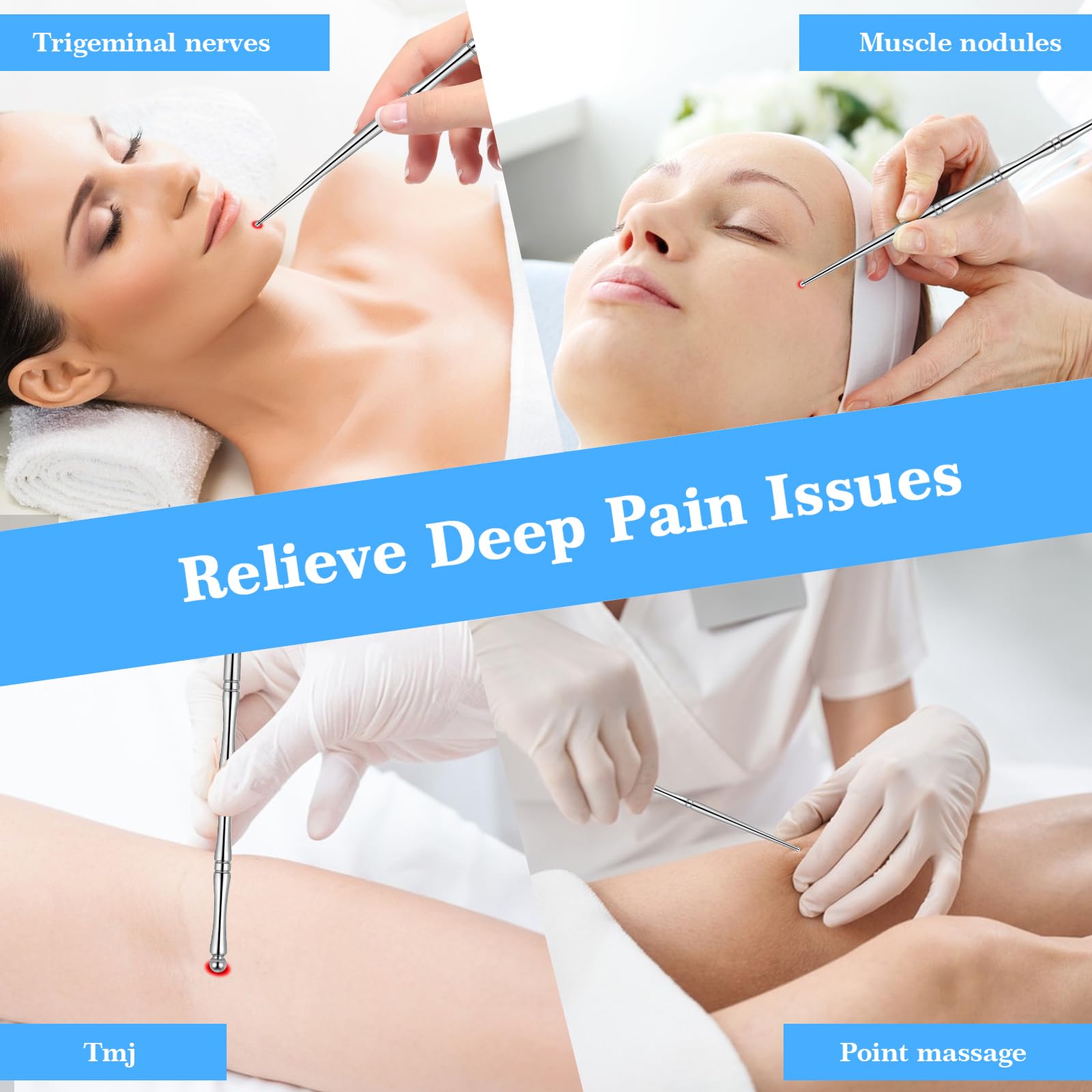 Matwsec pluma de acupresión presión precisa para relajar tensión muscular sin agujas.