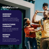 Lata de MAV NUTRITION con 60 gomitas listas para el mes.
