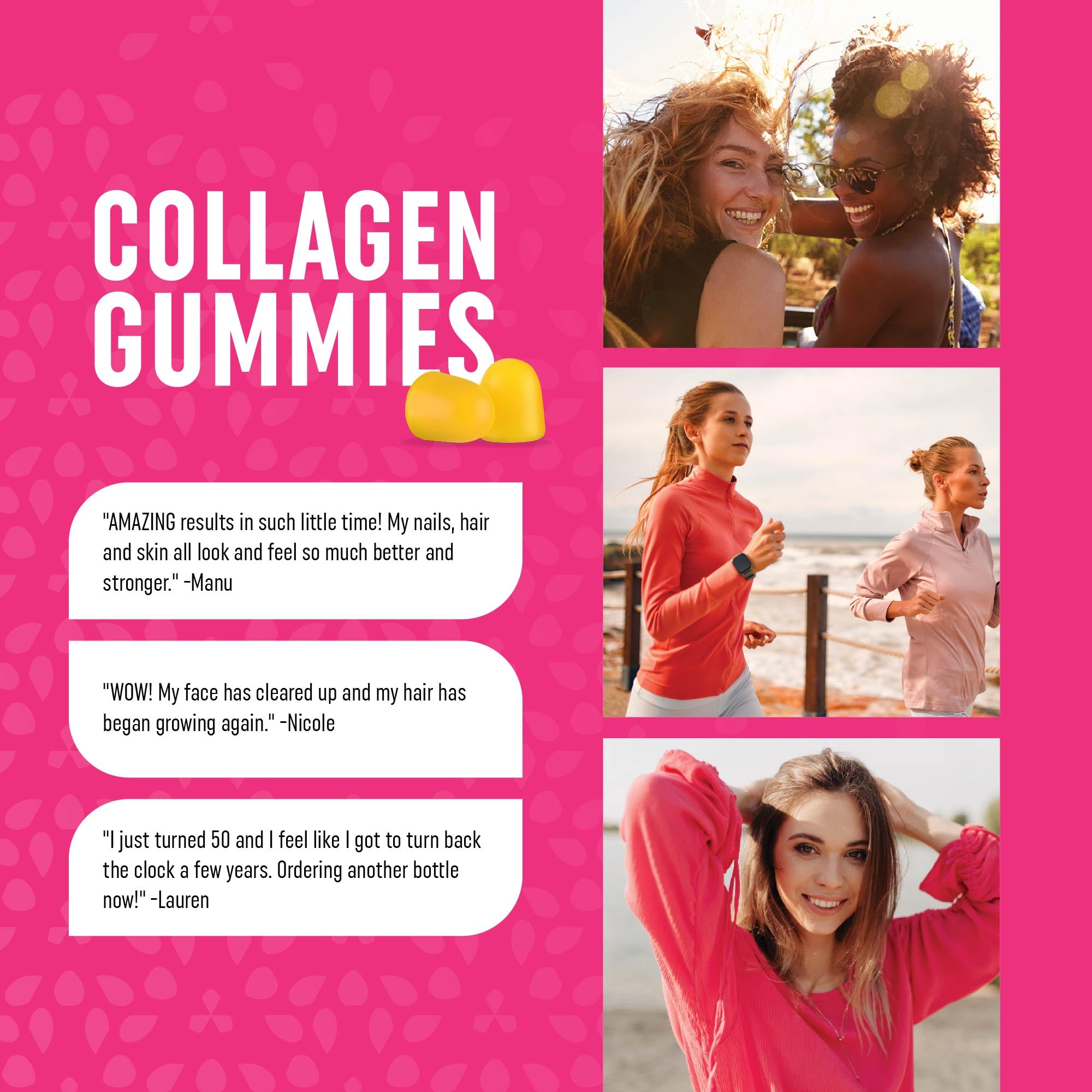 Gomitas de colágeno MAV Nutrition, frasco para cabello fuerte.