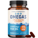 MAV NUTRITION omega-3-6-9-curcuma-botella: cápsulas para movilidad diaria.