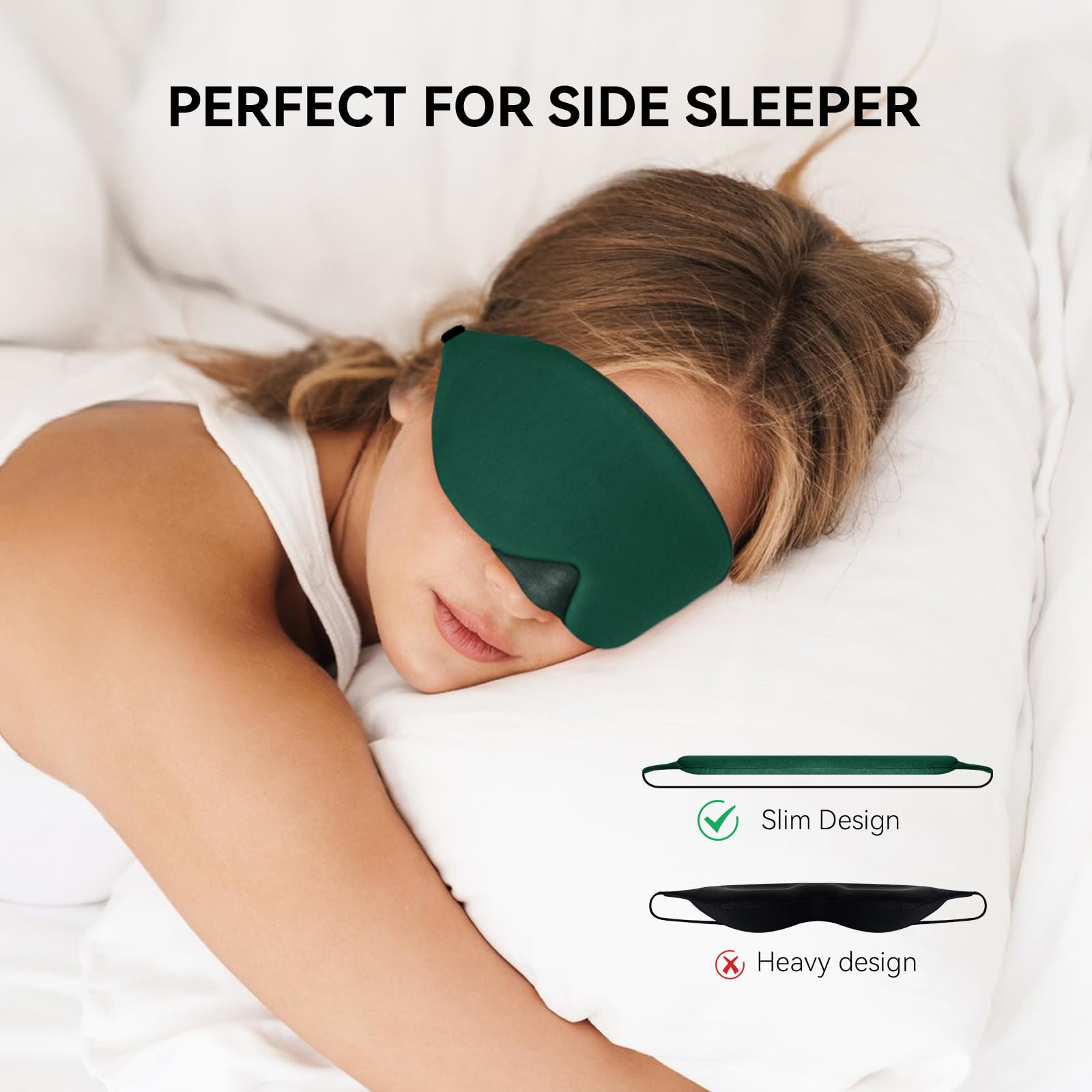 Mavogel antifaz 5 capas, tela transpirable para ojos confortables.