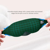 Mavogel antifaz artesanal, costuras limpias para dormir sin irritación.