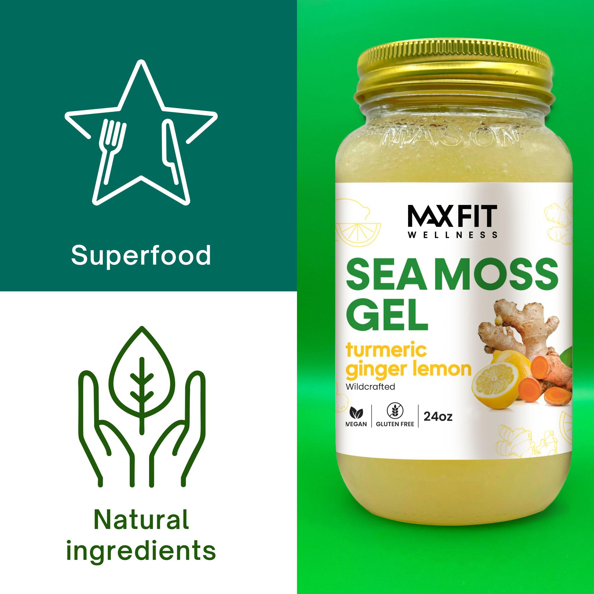 MAX FIT gel de musgo de mar aplicado en cabello y piel