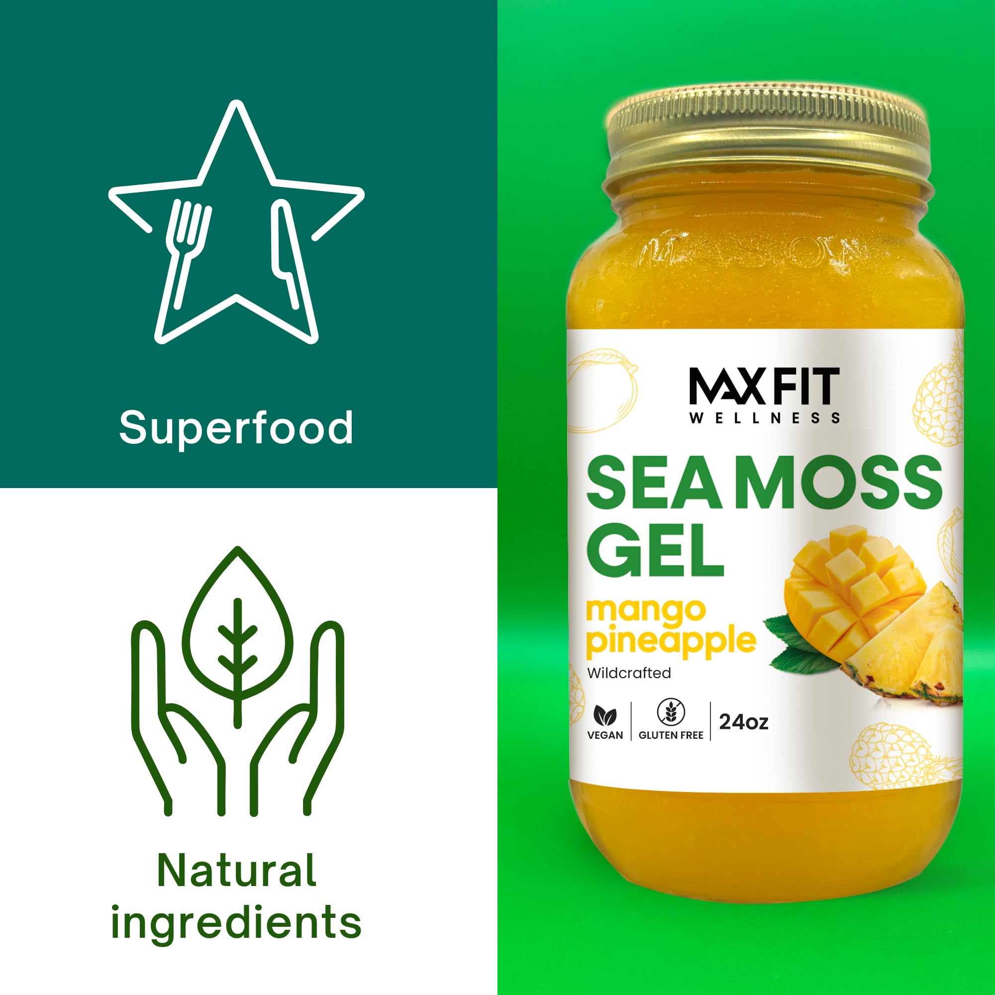MAX FIT proceso limpio sin aditivos, gel natural y puro.
