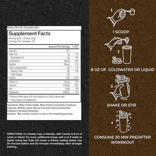 Cuchara de medición de Maxpro Elite para controlar la ingesta diaria de proteína.