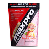 Max Muscle MaxPro Elite: polvo de proteína de suero con sabor fresa-plátano para crecimiento muscular