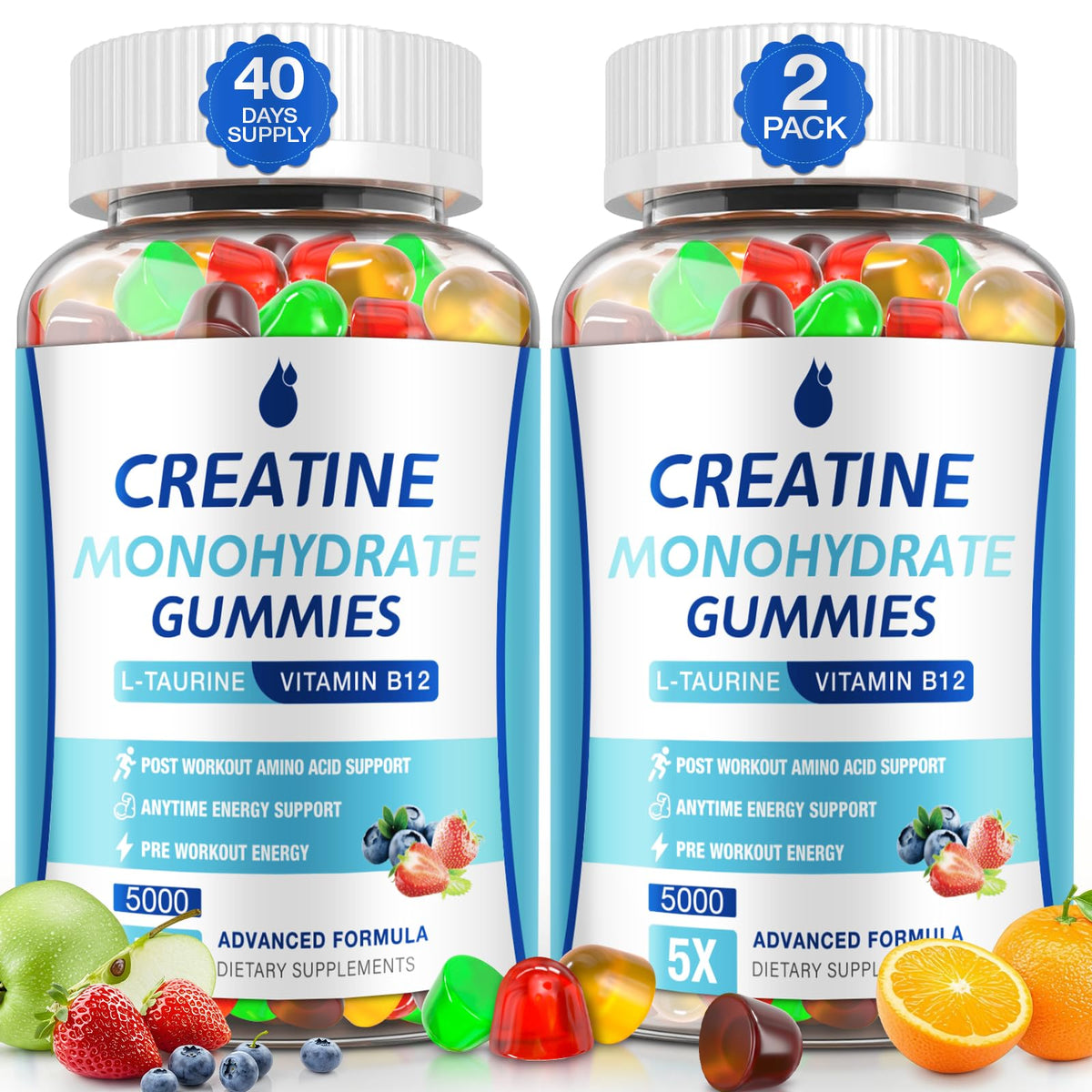 MaxHemp gominolas creatina monohidratada, envase 160 gomitas para uso diario.