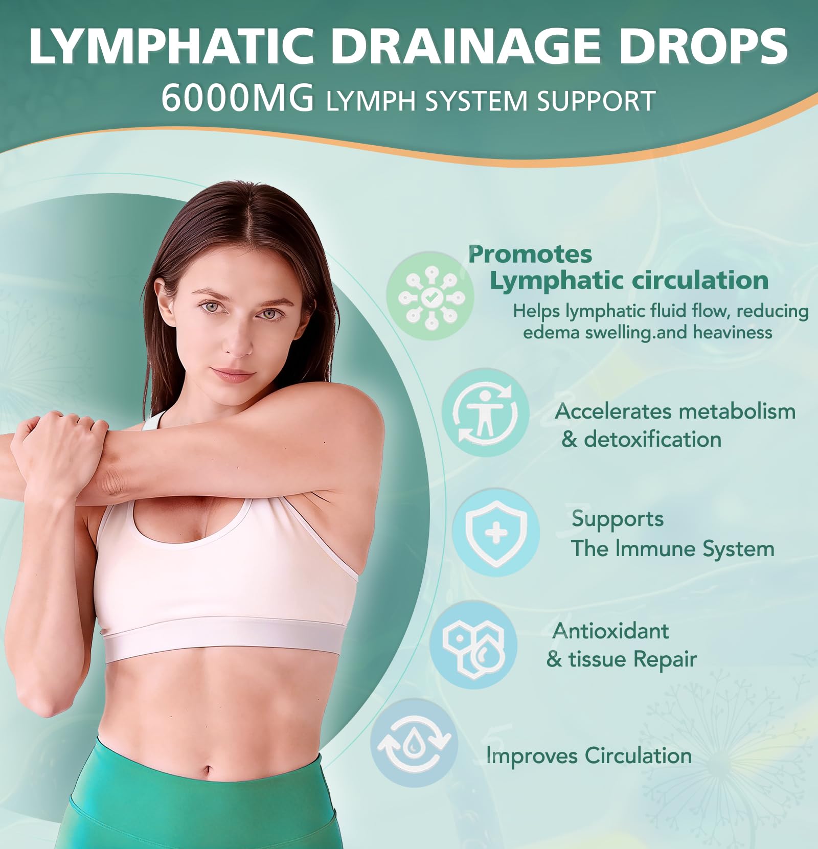 Etiqueta de MaxHemp Liposomal Drenaje Linfático mostrando ingredientes naturales.