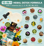 Mezcla de ingredientes como Echinacea y Alcachofa para defensa y bienestar.