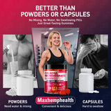 Gominolas de creatina Maxhemphealth sabor frambuesa, apoyo en la recuperación muscular tras entrenamientos.