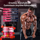 Gominolas de creatina Maxhemphealth sabor frambuesa, sin conservantes para una opción limpia.