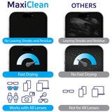 Maxi Clean: toallitas humedecidas para gafas, limpieza suave y sin rayas.