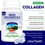 Maxi Health cápsulas de colágeno marino sin sabor para uso diario.