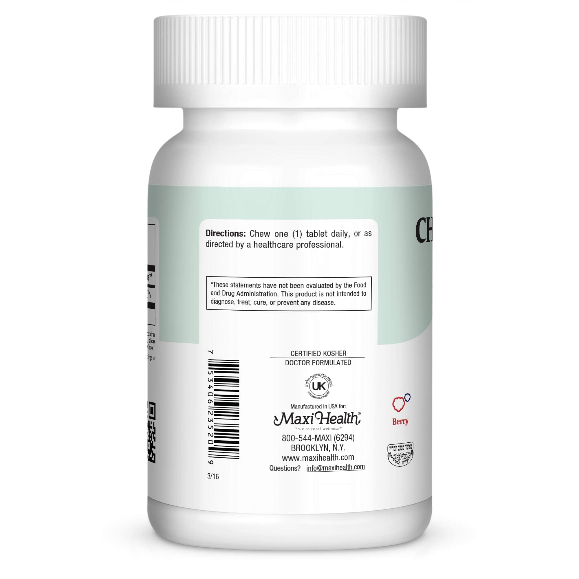 Maxi Health Chew D Max consumo diario en familia, sabor mora natural