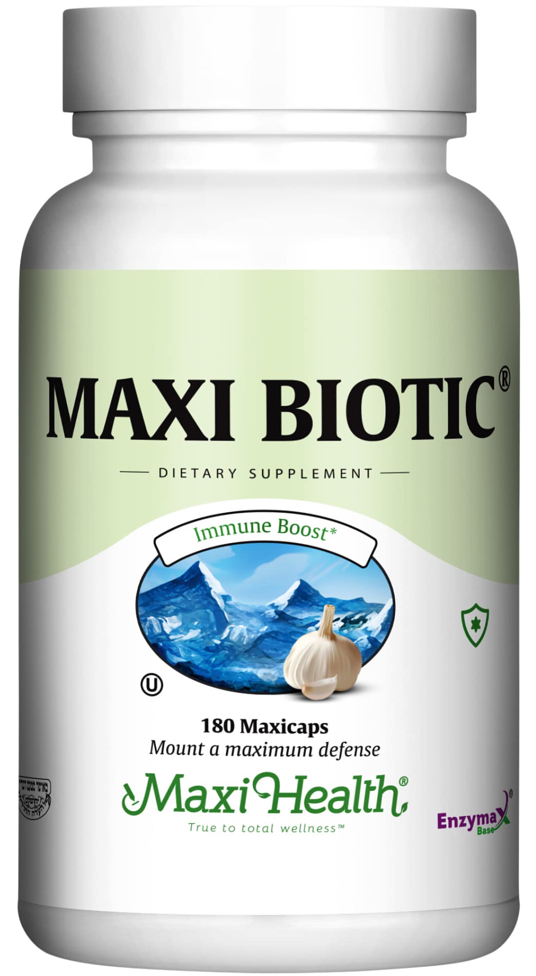 Maxi Biotic de Maxi Health: cápsulas de ajo envejecido para bienestar diario.
